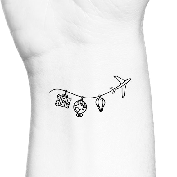 Airplane Heartbeat Temporary Tattoo - Set of 3 – Tatteco