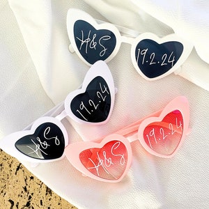 Personalised Heart Glasses | Sunglasses Sticker | DIY Wedding | Hen's Party | Bridesmaid Gifts | Wedding Favours | Bachelor | Choose font