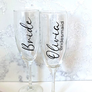 Personalised Champagne Wine Glass Sticker | DIY Champagne Decal | Bridesmaid Proposal | Bridesmaid Gifts | Wedding Favours | Maid of Honour