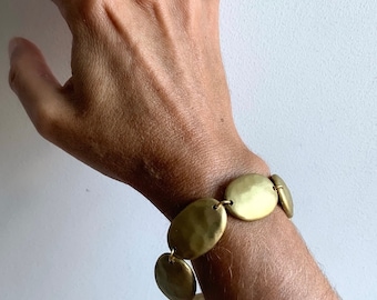 Gold Clay bracelet, gold stainless steel bracelet, lightweight jewel, Dainty Modern Jewelry