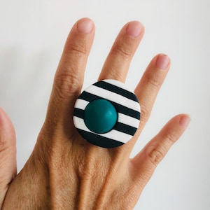 Colorful Polymer clay ring, Funny gift for a friend, Oversized Contemporary ring, unusual ring , customize ring, Unique Geometric Edgy ring