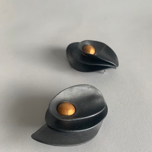 Handmade silver clay Earrings, petal Clay earrings, unique bold earring, bold oversized earrings, Unique Geometric Edgy earrings image 4