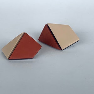 Geometrische, asymmetrische Ohrstecker, handgefertigte Ohrringe, Geschenk für Architekten, moderne Ohrringe, ausgefallene Ohrringe