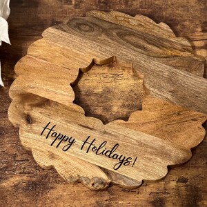 Personalized Wreath Shaped Cheese Board, Christmas Cheese Board, Charcuterie Board