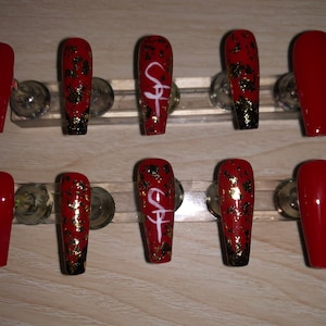 Long red nails | Press on nails