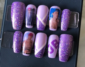 Justin Bieber press on nails