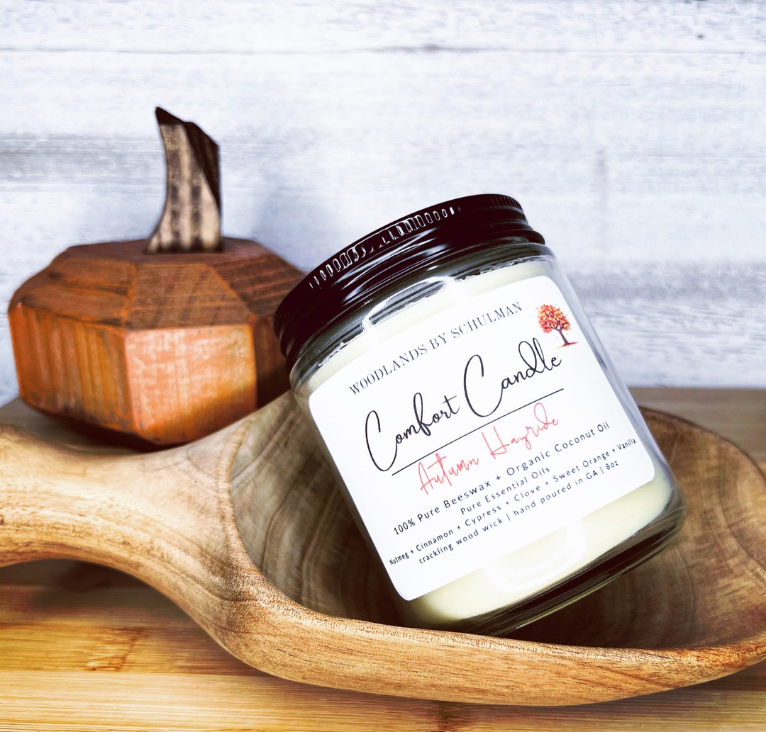 Pure Beeswax Candles Crackling Wood Wick Personalized Etsy