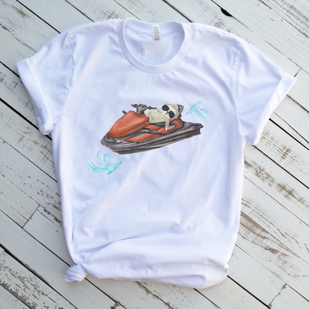 Jet Ski Cool Sloth Shirt Sloth Boat T-shirt Jet Ski Sloth - Etsy