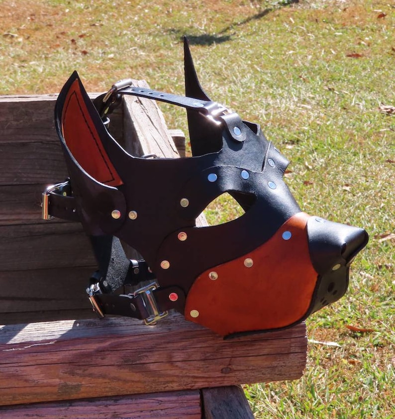 Black Leather Dog Mask Dog Mask Handmade Leather Dog Mask Etsy