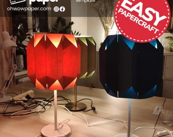 Paper Lamp Template – Papercraft Lampshade Modern Home Decor (PDF & SVG) DIY Project, Crafting Gift