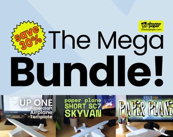 Paper Airplane Template Bundle, 3D Papercraft Models (PDF & SVG) DIY Project, Crafting Gift