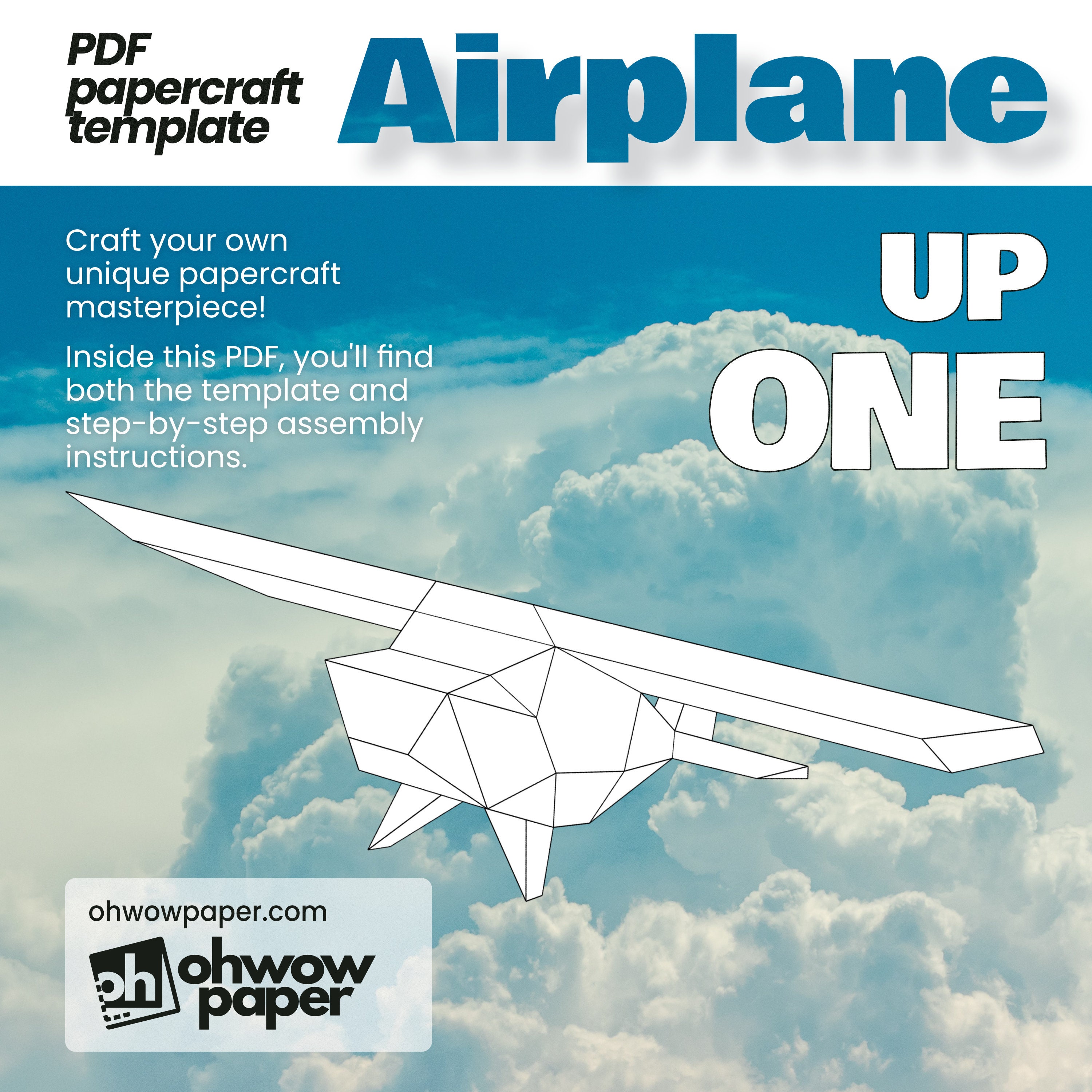 Paper Airplane Template, Papercraft Model (PDF, SVG) DIY Project ...