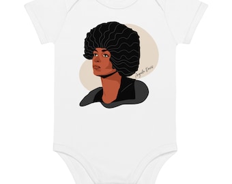 Angela Davis Baby Bodysuit, Black History Newborn Gift