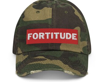FORTITUDE Distressed Camo Baseball Cap