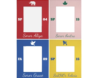 Personalized Sorority Picture Frame, Sorority Gift, Crossing Gift, Chapter Gift, 5x7 Frame