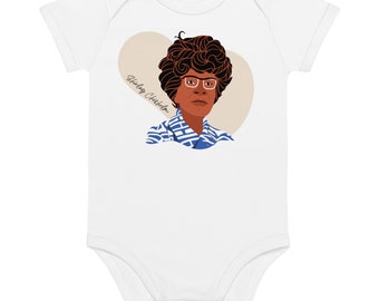 Shirley Chisholm Baby Bodysuit, Black History Newborn Gift