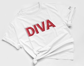 Diva Shirt, Red and White