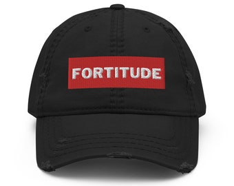 FORTITUDE Distressed Dad Hat, Black Sorority Hat, J13