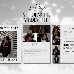 3 Page Media Kit, Influencer Media Kit, Blogger Media Kit, Content Creator Media Kit, Editable in Canva, Editable Template