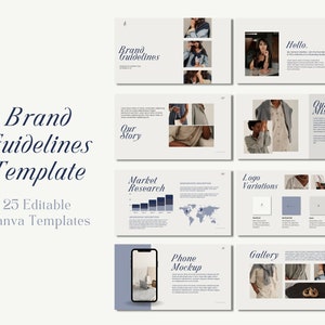 Brand Guidelines, Brand Style Guide, Brand Presentation, Brand Direction, Branding Kit, Brand Identity, Editable Brand Strategy Template