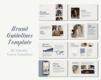 Editable Brand Guidelines Template, Canva Slide Deck