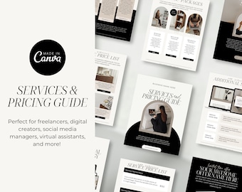 Editable Services & Pricing Guide Template, Canva