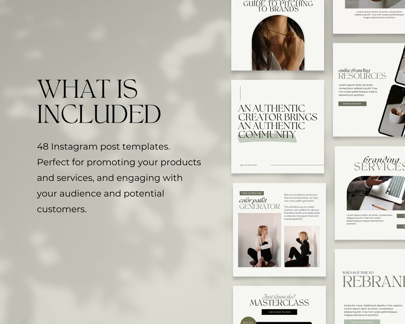 Digital Product Mockup Instagram Templates Editable Canva - Etsy