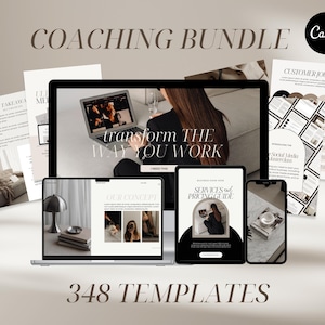 Social Media Coaching Template Bundle Online Course Bundle, Aesthetic Canva Coaching Bundle, Social Media Presentation & Marketing Templates