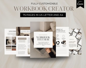 Aesthetic Workbook Canva Template, Lead Magnet Ebook Creator