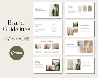 Brand Guidelines Template, Canva Editable Slide Deck