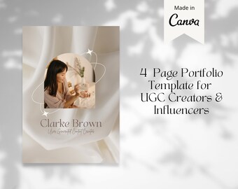 UGC Portfolio Template, Influencer Media Kit (Editable in Canva)