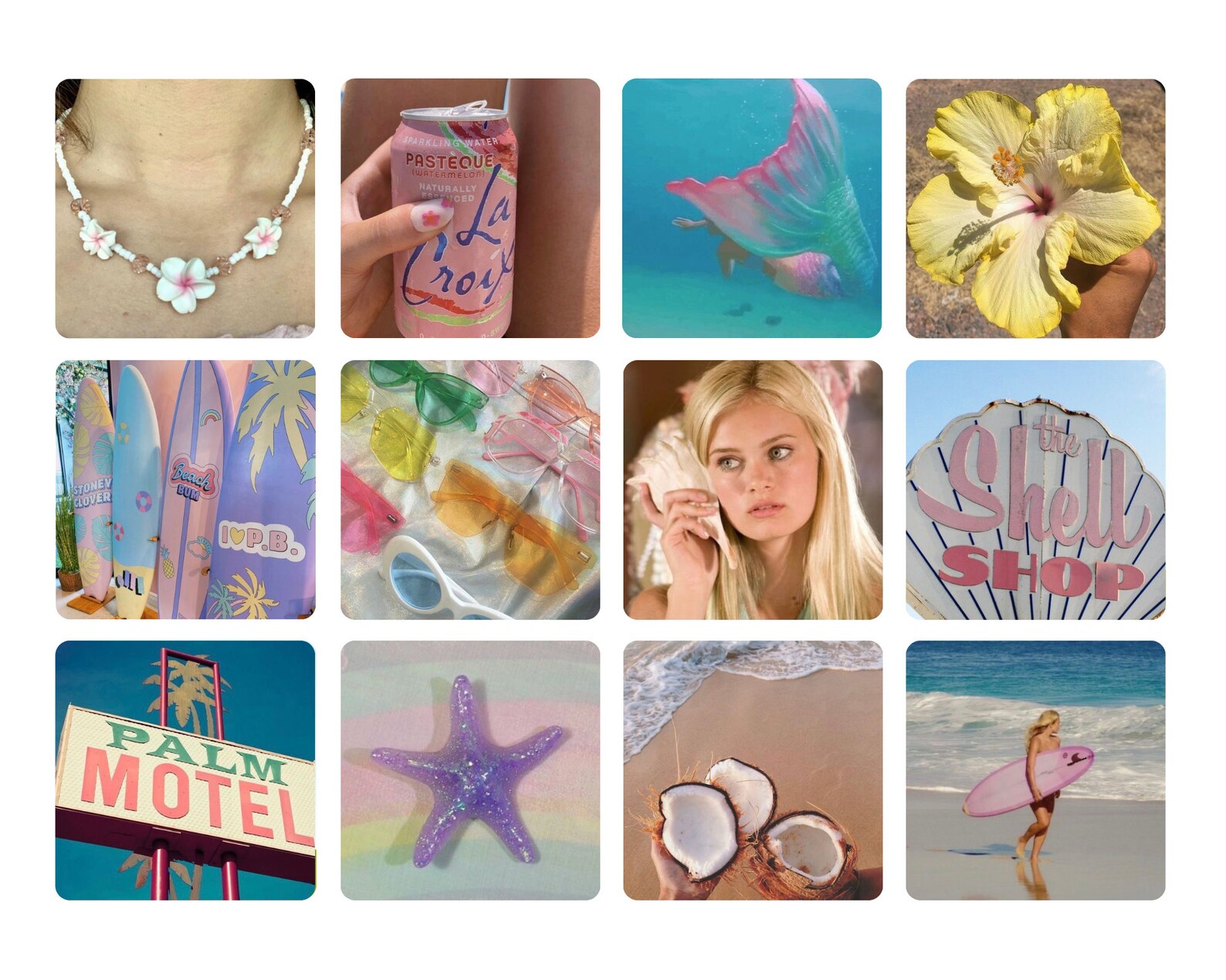 Coconut Girl Square Photo Pack 50 ct. Aesthetic Wall Etsy