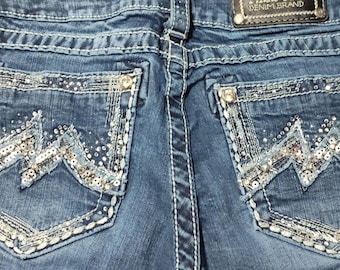 Vintage Miss Me Boot Cut Embellished Back Pockets Preowned Size 27 Jeans