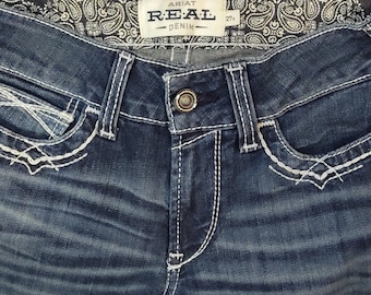 Ariat Size 27 Real Denim Thick Stitched Bootcut Jeans Style AR1897 Pre-owned