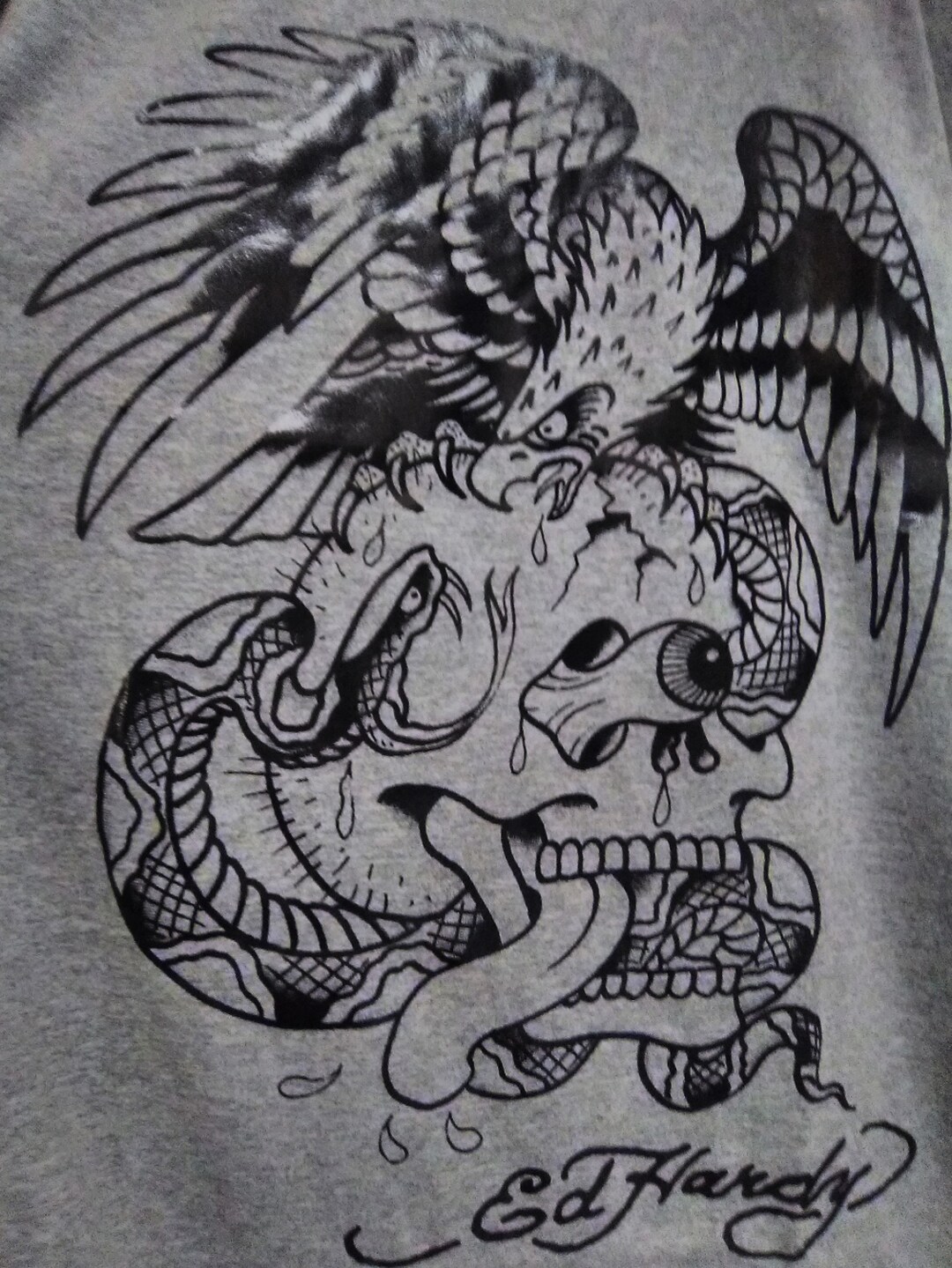 Tシャツ・カットソー ED HARDY / SKULL & SNAKE & EAGLE FLASH TATTO T-SHIRT WHITE ED HARDY / SKULL & SNAKE & EAGLE FLASH TATTO T-SHIRT WHITE