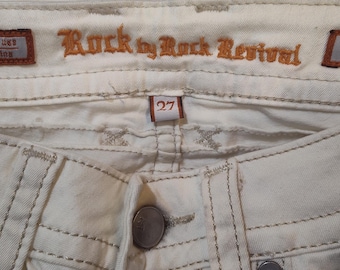 Rock By Rock Revival Off White Capri Size 27  "SUZE" Style:RR8190PZ NWT Jeans
