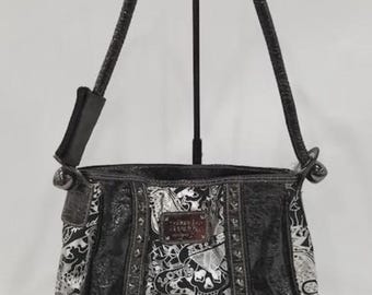 Vintage Ed Hardy Black Shoulder Skull Shoulder Purse Pre-owned