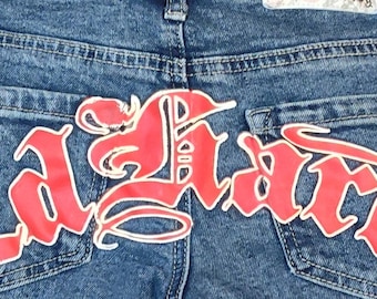 Ed Hardy Embroidered Dragon with Red Logo Back Pockets Size 24 Boot cut Jeans