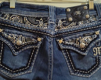 Miss Me Easy Boot verfraaid tweedehands jeans maat 25