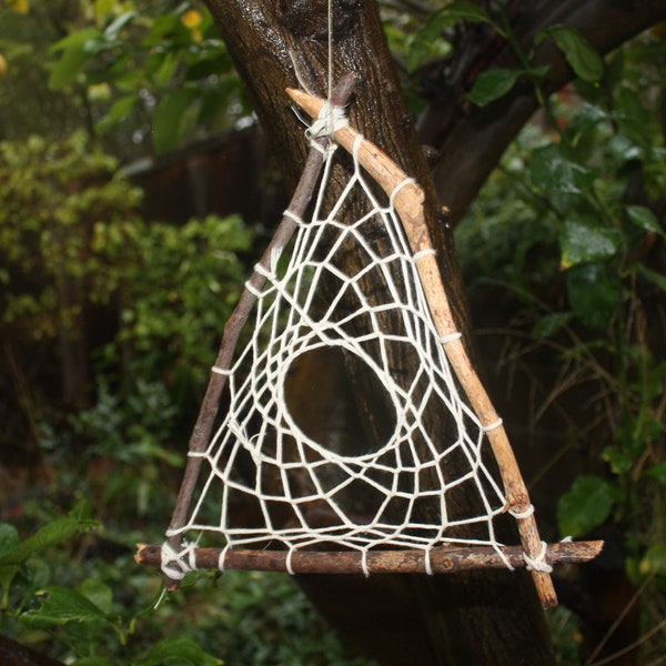 Bohemian Triangle Dream Catcher | Earthy Home Decor | Whimsical | Handmade With Love And Happiness