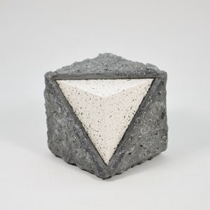 Tetrahedral raw stone. cubic stone. Granite stone imitation. Carved corner stone. Masonic Decorative Symbol