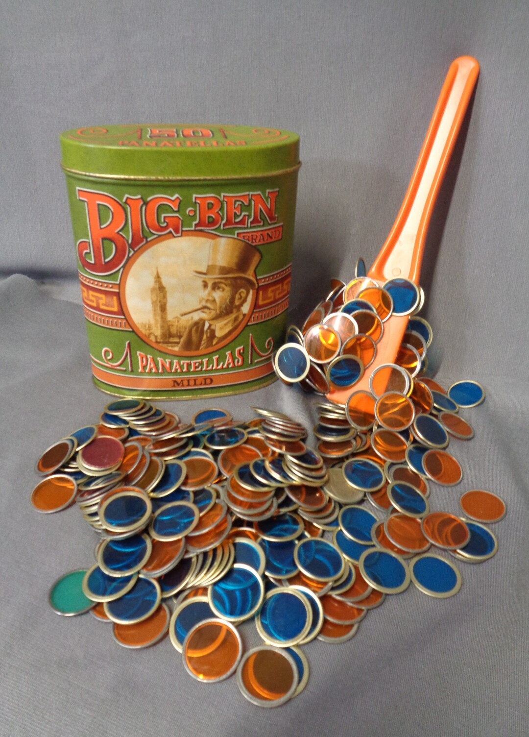 Vintage Bingo Chips With Wand and Tin Etsy