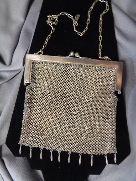 1900's Antique Purse / German Silver Mesh / Vinta… - image 4