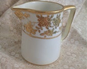 Nippon Creamer Hand Painted Heavy Gold Moriage