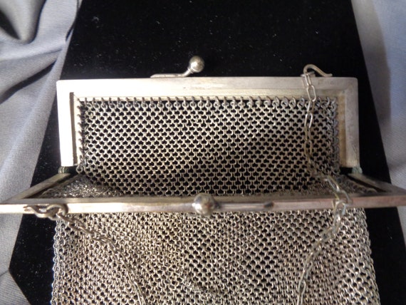 1900's Antique Purse / German Silver Mesh / Vinta… - image 5