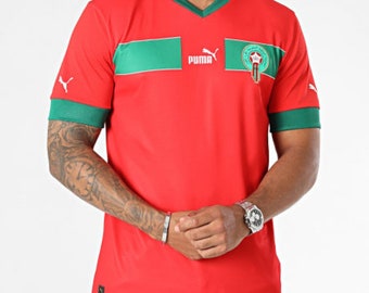 Moroccan football T-Shirt Morocco National Football Team Soccer Morocco Fan MAILLOT OFFICIEL MAROC   cup africa T-Shirt Express shipping