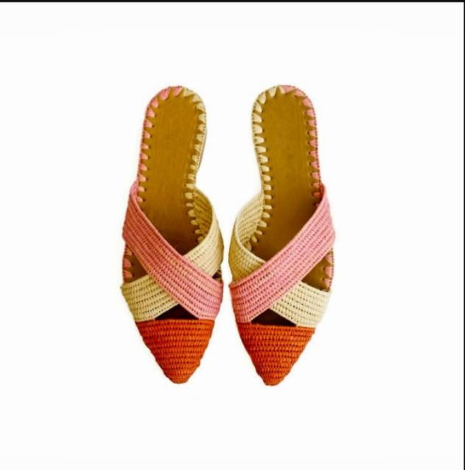 Moroccan Handmade Shoes Made of Natural Raffia and Soles Real - Etsy