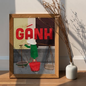 Vietnamese Culture Art Print, Vietnam Gánh Art Print, Vietnamese Woman Illustration, Culture Art, Asian Art, Viet Artist