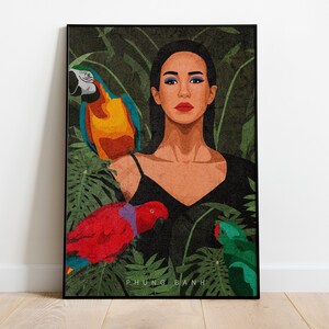 Nature Art Print, Woman Illustration, Connecting with Nature Art, Landscapes Art, Plants Lover, Mother Nature, Empowering Art Print