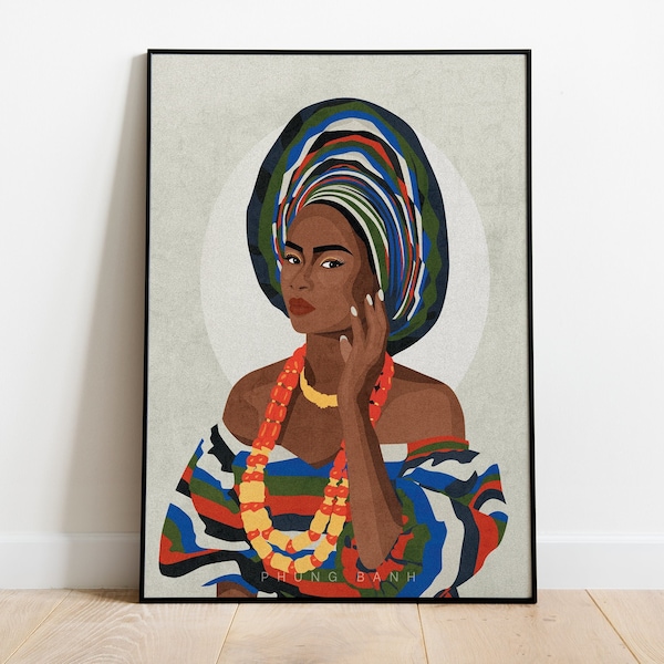 Nigerian Culture Art Print, African Woman Art Print, Women of Color Illustration, Feminist Art, Black Empowerment, Wall Decor, African Art